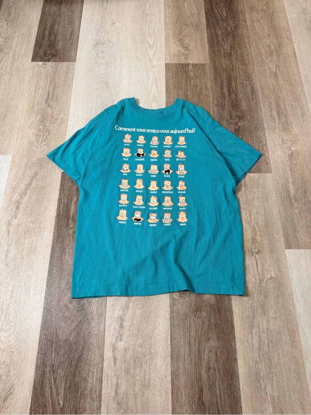 Vintage “Comment Vous Sentez-vous aujourd’hui?” Graphic Short Sleeve Tee